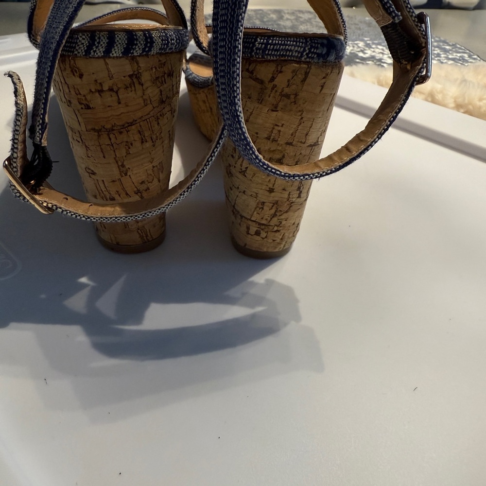 Blue Strappy Wedge Sandals size 7 - Picture 14 of 14
